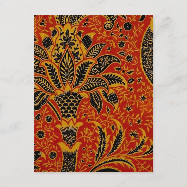 William Morris India Red Floral Postkarte (Vorderseite)