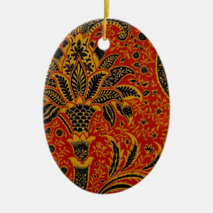 William Morris India Rot Blumen Vintage Klassiker Keramik Ornament