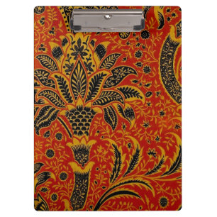 William Morris India Rot Blumen Vintage Klassiker Klemmbrett