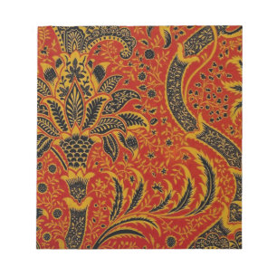 William Morris India Rot Blumen Vintage Klassiker Notizblock