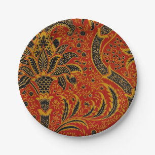 William Morris India Rot Blumen Vintage Klassiker Pappteller