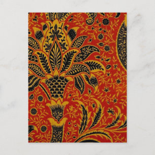 William Morris India Rot Blumen Vintage Klassiker Postkarte