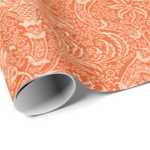 William Morris Indian, Coral Orange und Peach Geschenkpapier