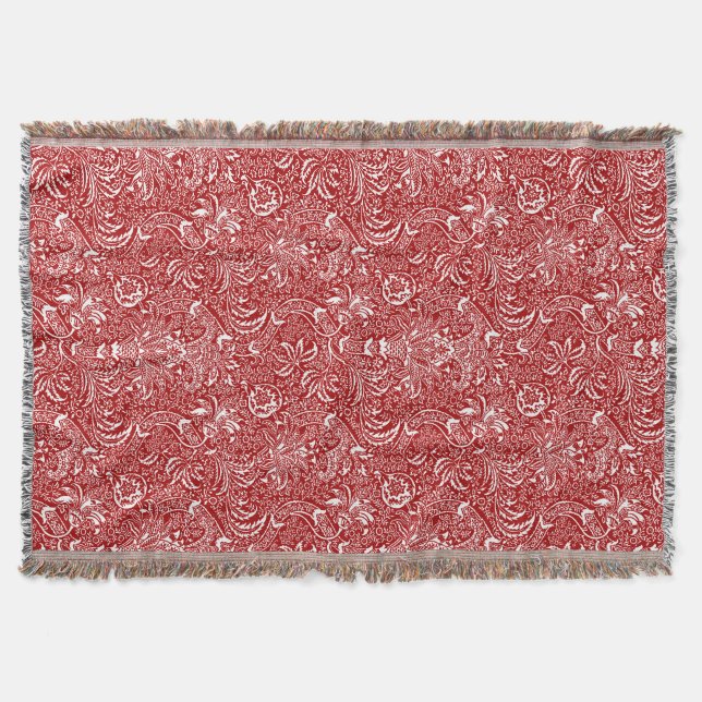 William Morris Indian, Dark Red und White Decke (Vorderseite)