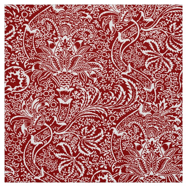 William Morris Indian, Dark Red und White Stoff (Muster)