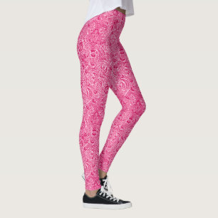 William Morris Indian, Fuchsia und Pastel Pink Leggings