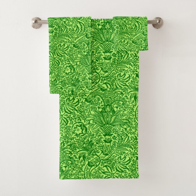 William Morris Indian, Limon und Emerald Green Badhandtuch Set (Insitu)