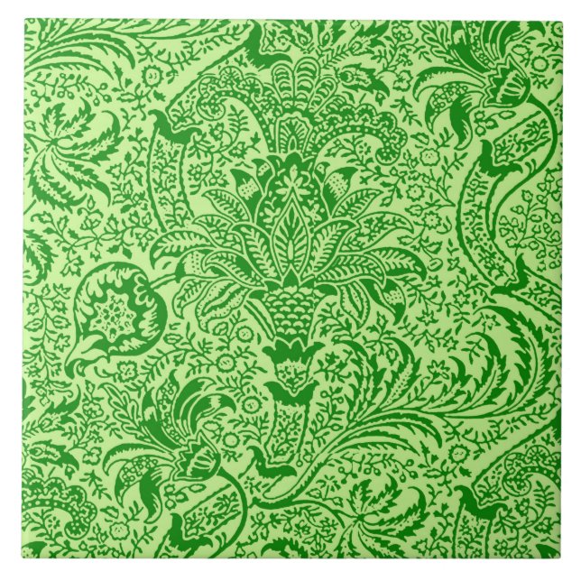 William Morris Indian, Limon und Kiwi Green Fliese (Vorderseite)