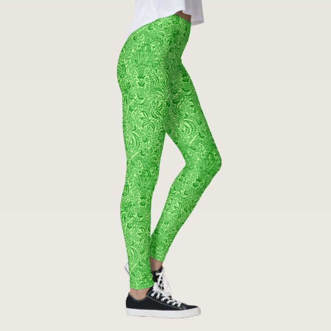 William Morris Indian, Limon und Kiwi Green Leggings (Rechts)