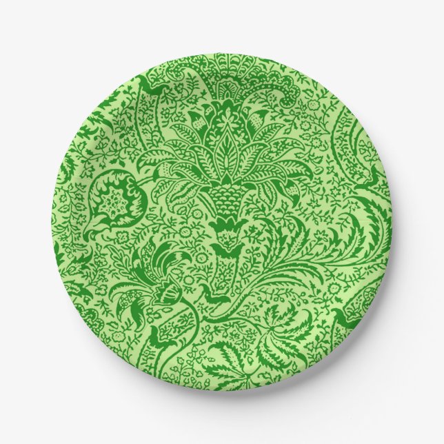 William Morris Indian, Limon und Kiwi Green Pappteller (Vorderseite)