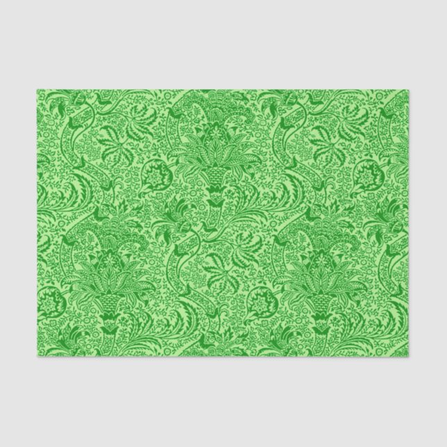 William Morris Indian, Limone und Kiwi Green Seidenpapier (Vorderseite)
