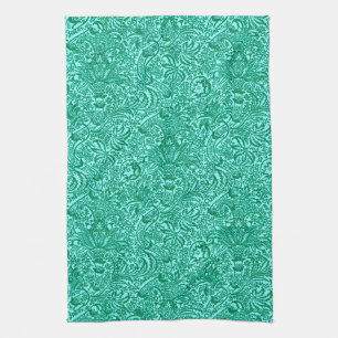 William Morris Indian, Türkis und Light Aqua Geschirrtuch
