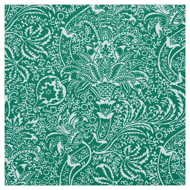 William Morris Indian, Türkis und Light Aqua Stoff (Muster)