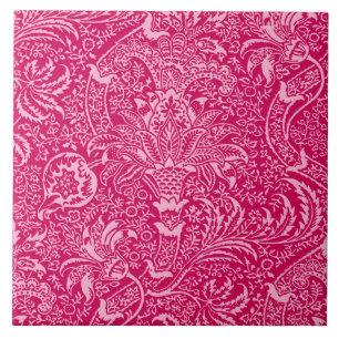 William Morris indisch, tiefes pinkfarbenes Rosa Fliese