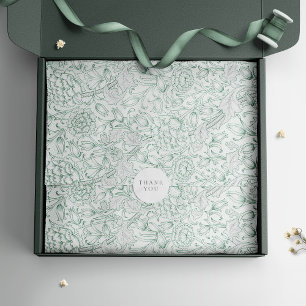 William Morris Ink Tulips Vintag Retro Seidenpapier
