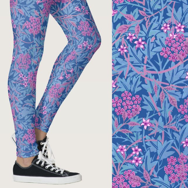 William Morris Inspired Blue Floral Patterned Leggings (Von Creator hochgeladen)