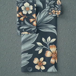 William Morris Inspired Botanical Style Pattern Badhandtuch Set