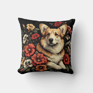 William Morris Inspired Corgi Pillow Kissen
