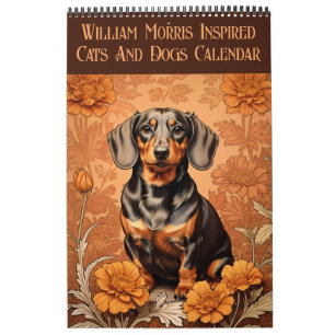 William Morris Inspiriert Katzen und Hunde 2025 Kalender