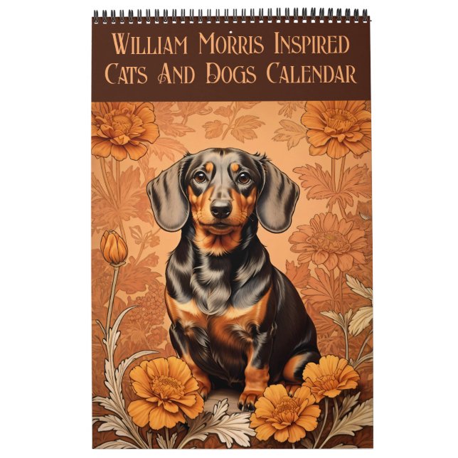 William Morris Inspiriert Katzen und Hunde 2025 Kalender (Titelbild)