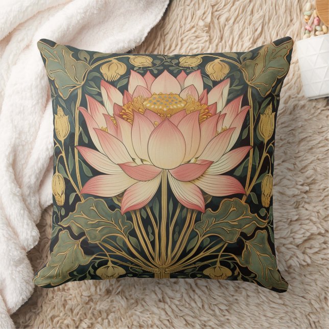 William Morris Inspiriert Lotus Blume Throw Pillow Kissen (Decke)