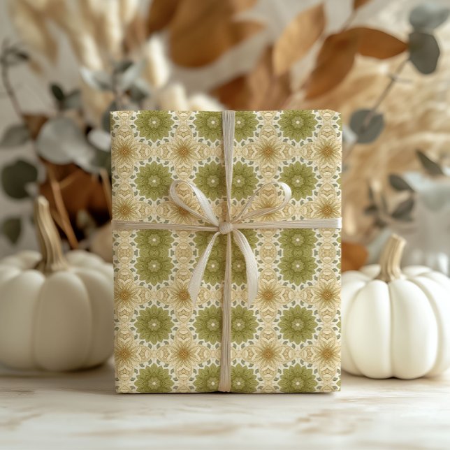 William Morris inspiriert Pastellgrün Elfenbein Geschenkpapier (William Morris inspired soft pastel green ivory Wrapping Paper)