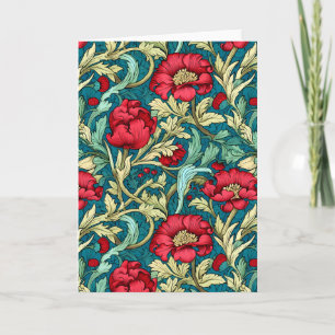 William Morris Inspiriert Red Blume Pattern Karte