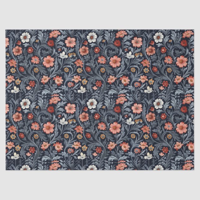 William Morris inspiriert Rosa-Rosa Seidenpapier (Vorderseite)