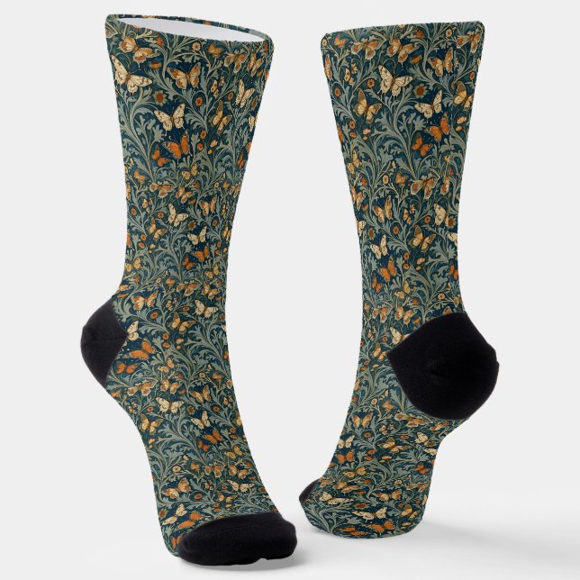 William Morris Inspirierte Butterfly Socks Socken (Gewinkelt)