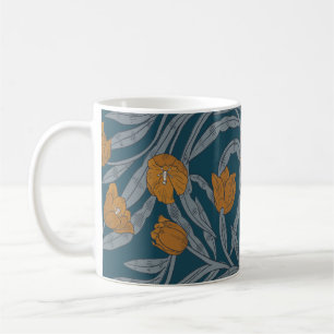 William Morris Inspirierte Dark Floral Pattern Kaffeetasse