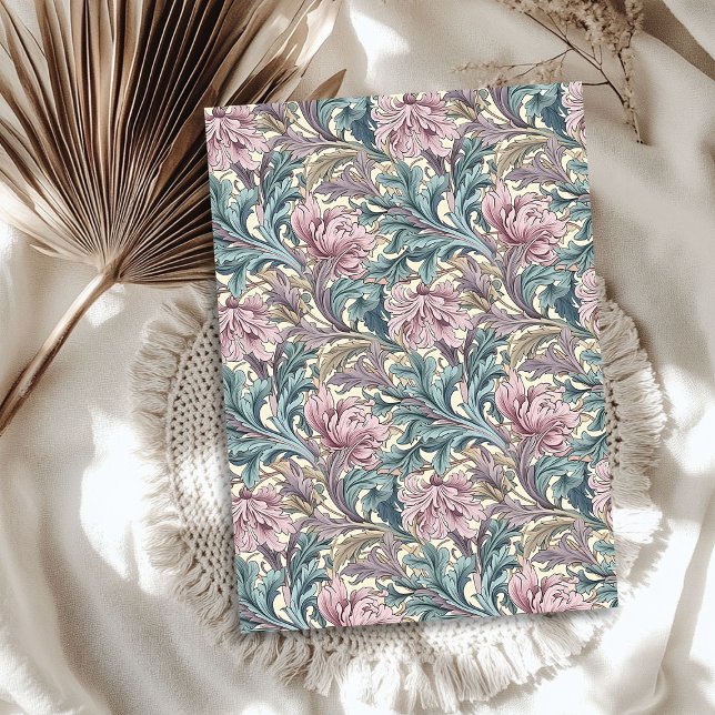 William Morris inspirierte helles lila Pastellgrün Seidenpapier (William Morris inspired pale purple pastel green Tissue Paper)