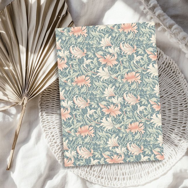 William Morris inspirierte hellrosa pastellgrün Seidenpapier (William Morris inspired pale pink pastel green Tissue Paper)