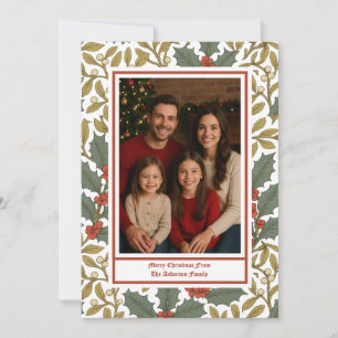 William Morris inspirierte Holly- und Mistelzweig- Feiertagskarte