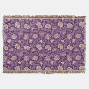 William Morris Inspirierte Lila Blumenmuster Decke