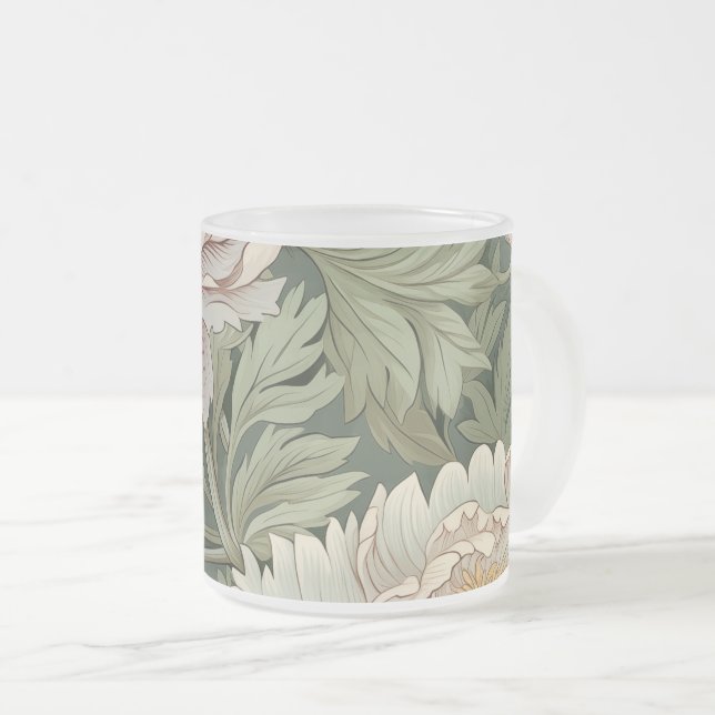 William Morris Inspirierte Tasse aus Mattiertem Bl (VorderseiteRechts)