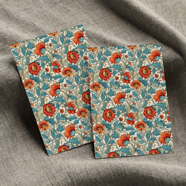 William Morris inspirierte Terracotta Pastellblau Seidenpapier (William Morris inspired terracotta pastel blue Tissue Paper)