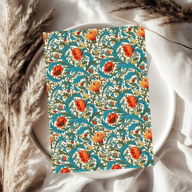 William Morris inspirierte Terracotta Pastellblau Seidenpapier (William Morris inspired terracotta pastel blue Tissue Paper)