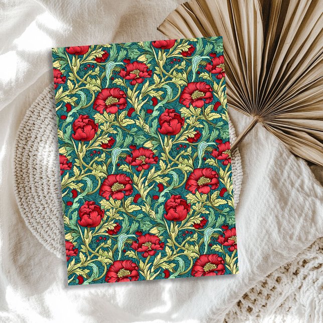 William Morris inspirierte weinrot und staubig grü Seidenpapier (William Morris inspired burgundy dusty green Tissue Paper)