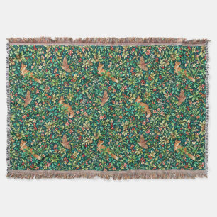 William Morris inspirierter Fuchs und Fasan Decke