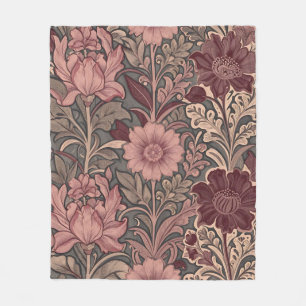 William Morris inspiriertes Blumenmuster Fleecedecke