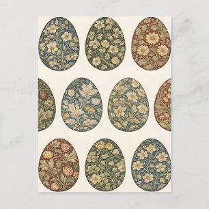 William Morris Inspiriertes Botanisches Osterei Postkarte
