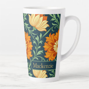 William Morris Inspiriertes Muster Orange Blume Milchtasse