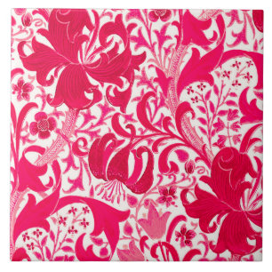 William Morris Iris und Lilie, Fuchsia Rosa Fliese