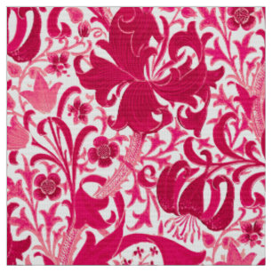 William Morris Iris und Lilie, Fuchsienrosa Stoff