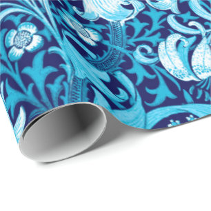 William Morris Iris und Lilie, Indigoblau Geschenkpapier