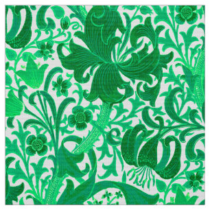 William Morris-Iris und Lilie, Jade-Grün Stoff
