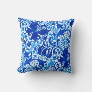 William Morris Iris und Lilie, Kobaltblau Kissen