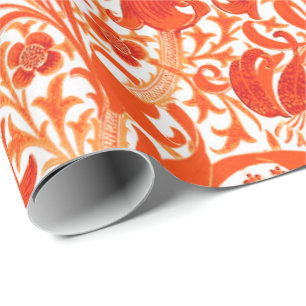 William Morris Iris und Lilie, Mandarinorange Geschenkpapier