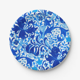 William Morris Iris und Lily, Cobalt Blue Pappteller