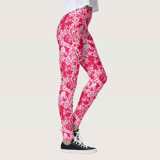 William Morris Iris und Lily, Fuchsia Pink Leggings (Rechts)